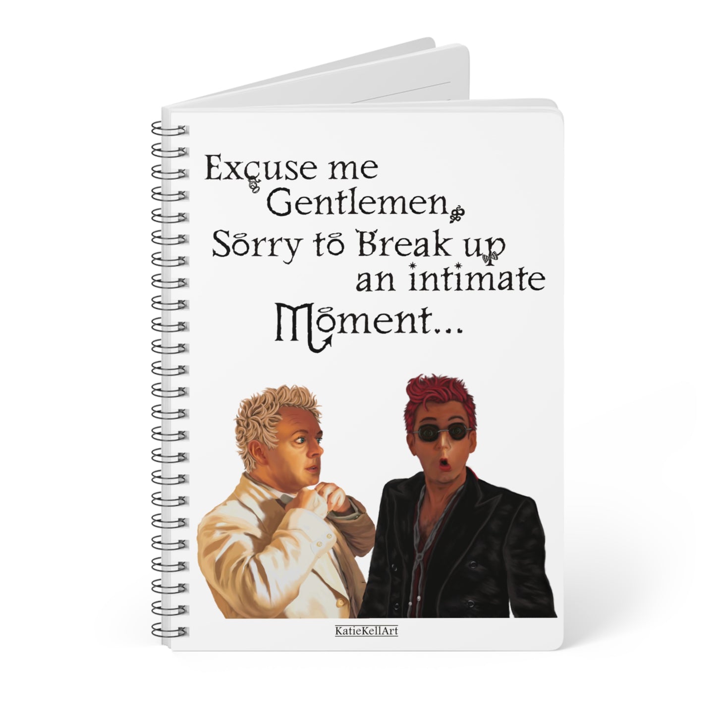 Excuse Me Gentlemen, Good Omens inspired Wirobound Softcover Notebook, A5 lined paper Notepad Journal - shipped from UK