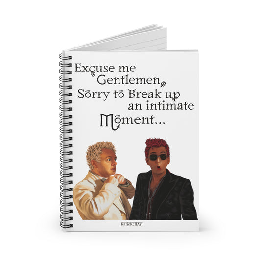 Excuse Me Gentlemen, Good Omens inspired Notebook, Wirobound Softcover A5 Journal Notepad - shipped from United States