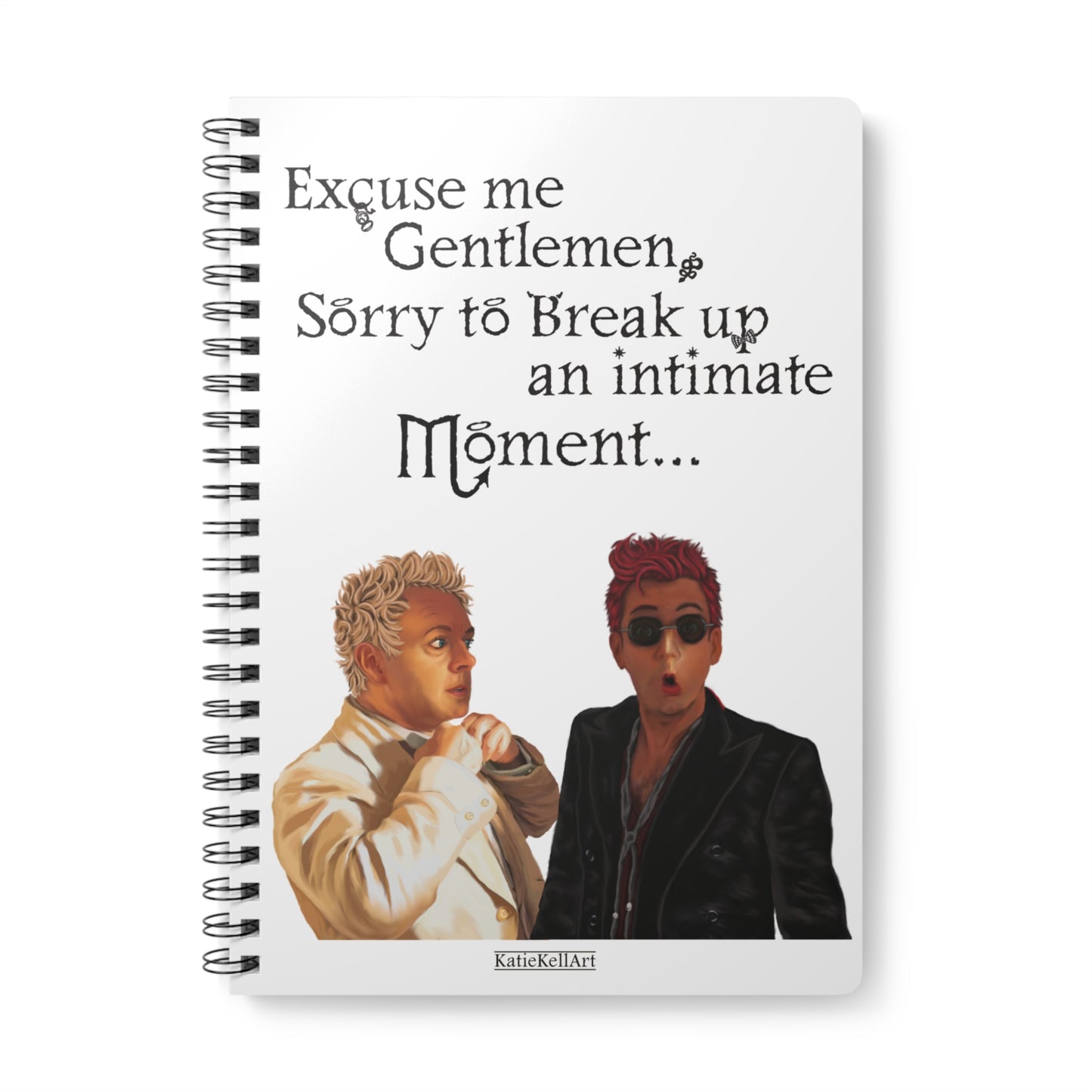 Excuse Me Gentlemen, Good Omens inspired Wirobound Softcover Notebook, A5 lined paper Notepad Journal - shipped from UK