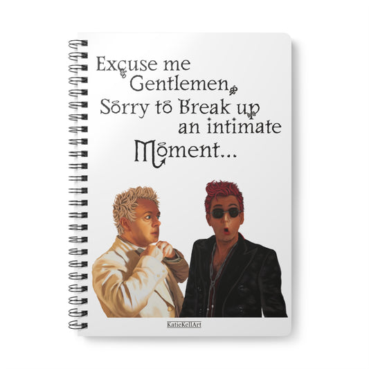 Excuse Me Gentlemen, Good Omens inspired Wirobound Softcover Notebook, A5 lined paper Notepad Journal - shipped from UK