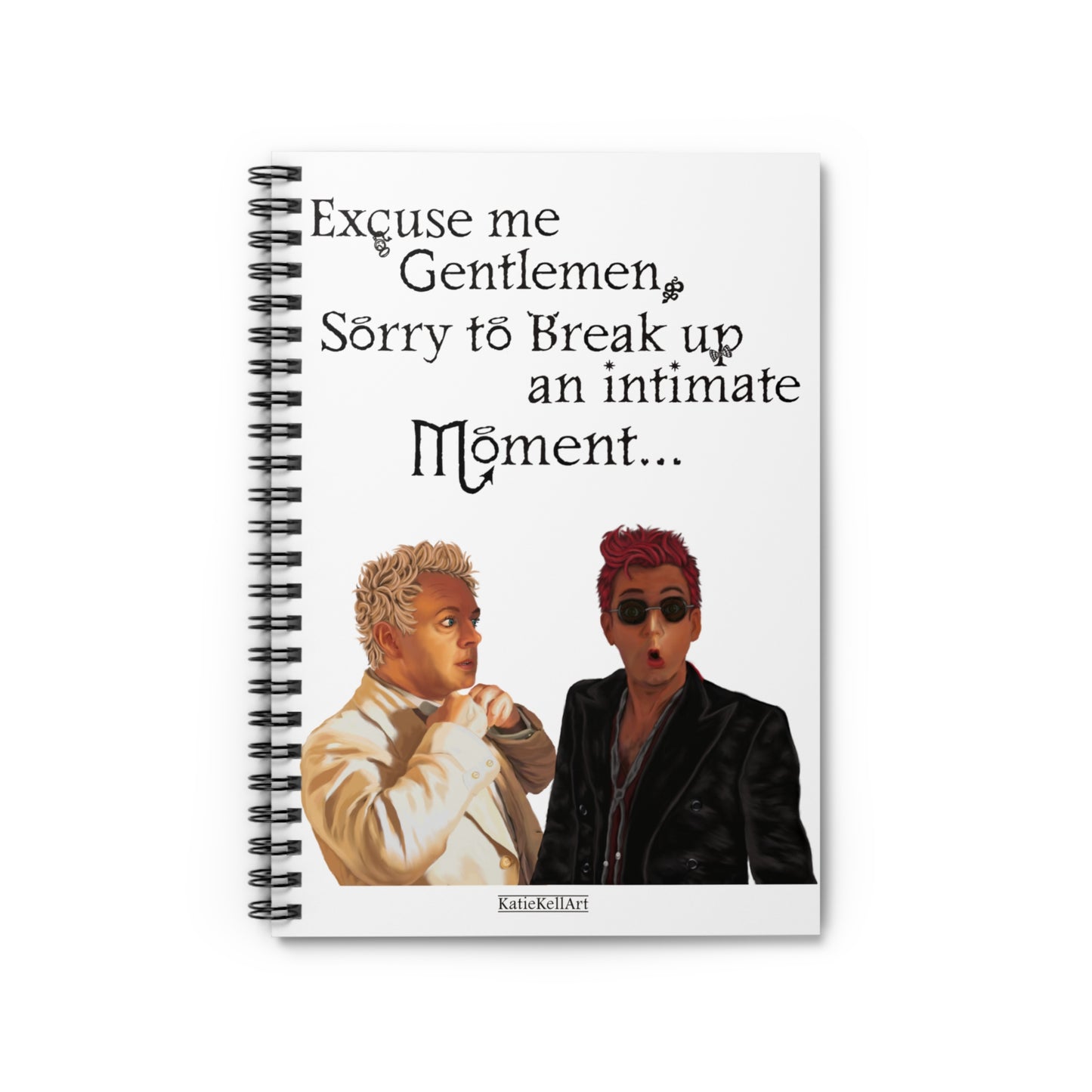 Excuse Me Gentlemen, Good Omens inspired Notebook, Wirobound Softcover A5 Journal Notepad - shipped from United States