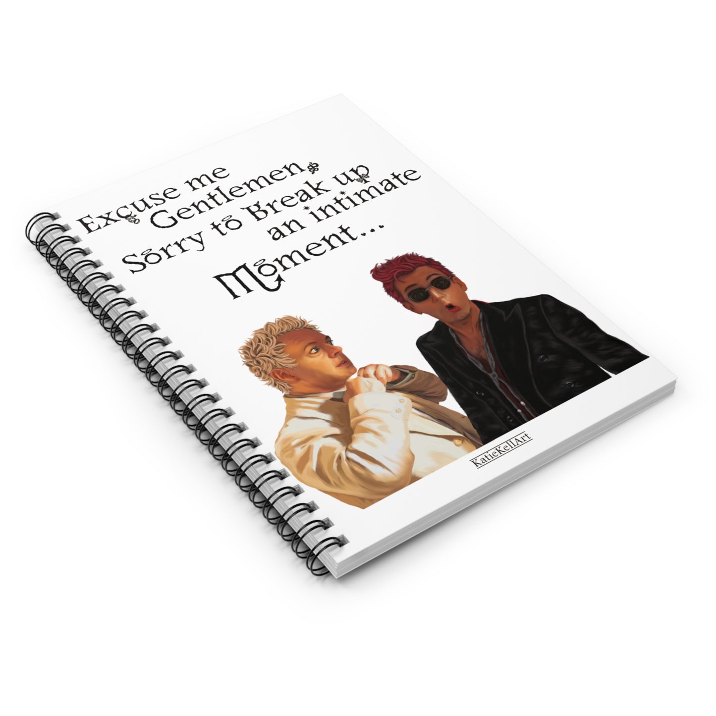 Excuse Me Gentlemen, Good Omens inspired Notebook, Wirobound Softcover A5 Journal Notepad - shipped from United States