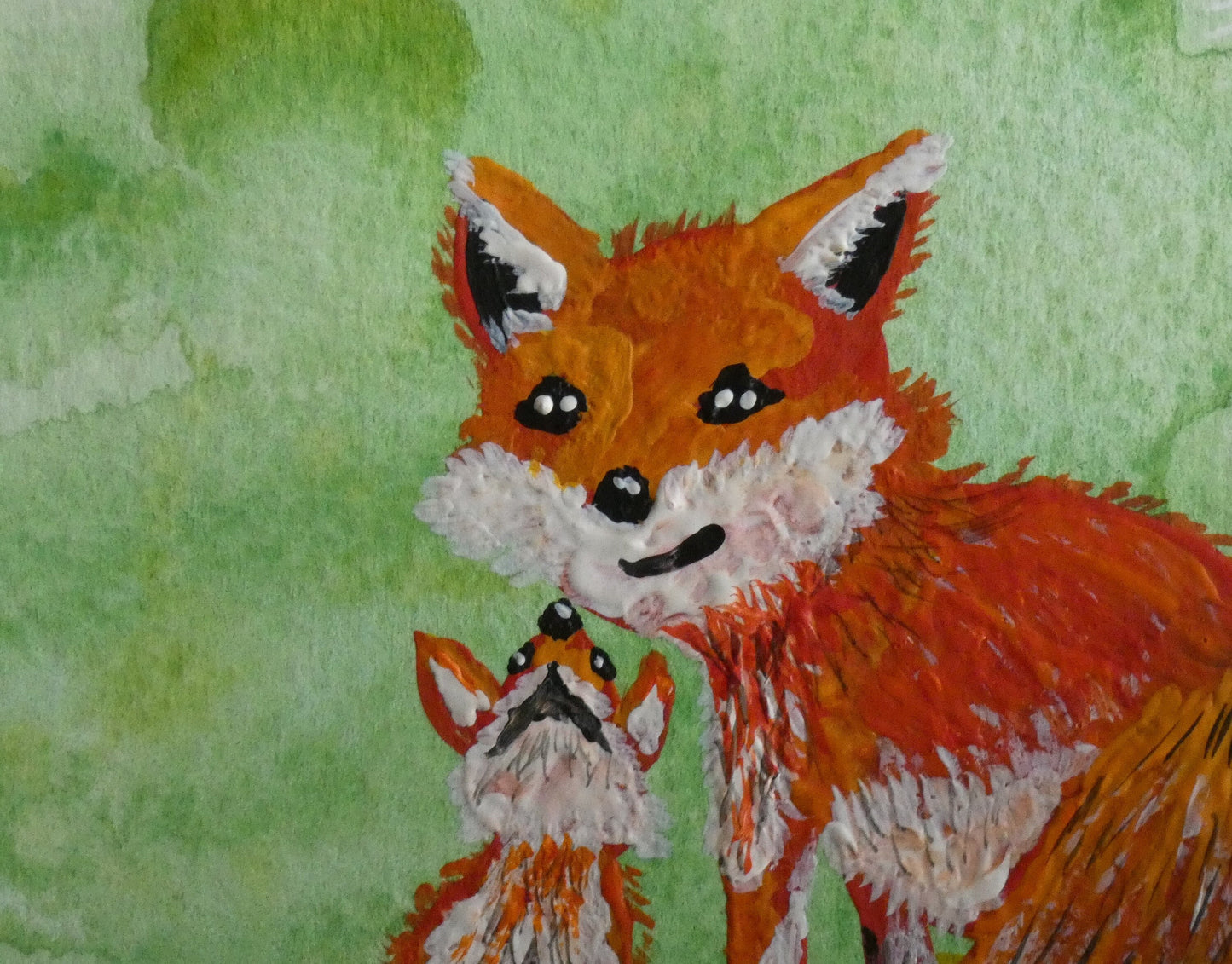 Fox Mother and Baby Original Watercolour Painting