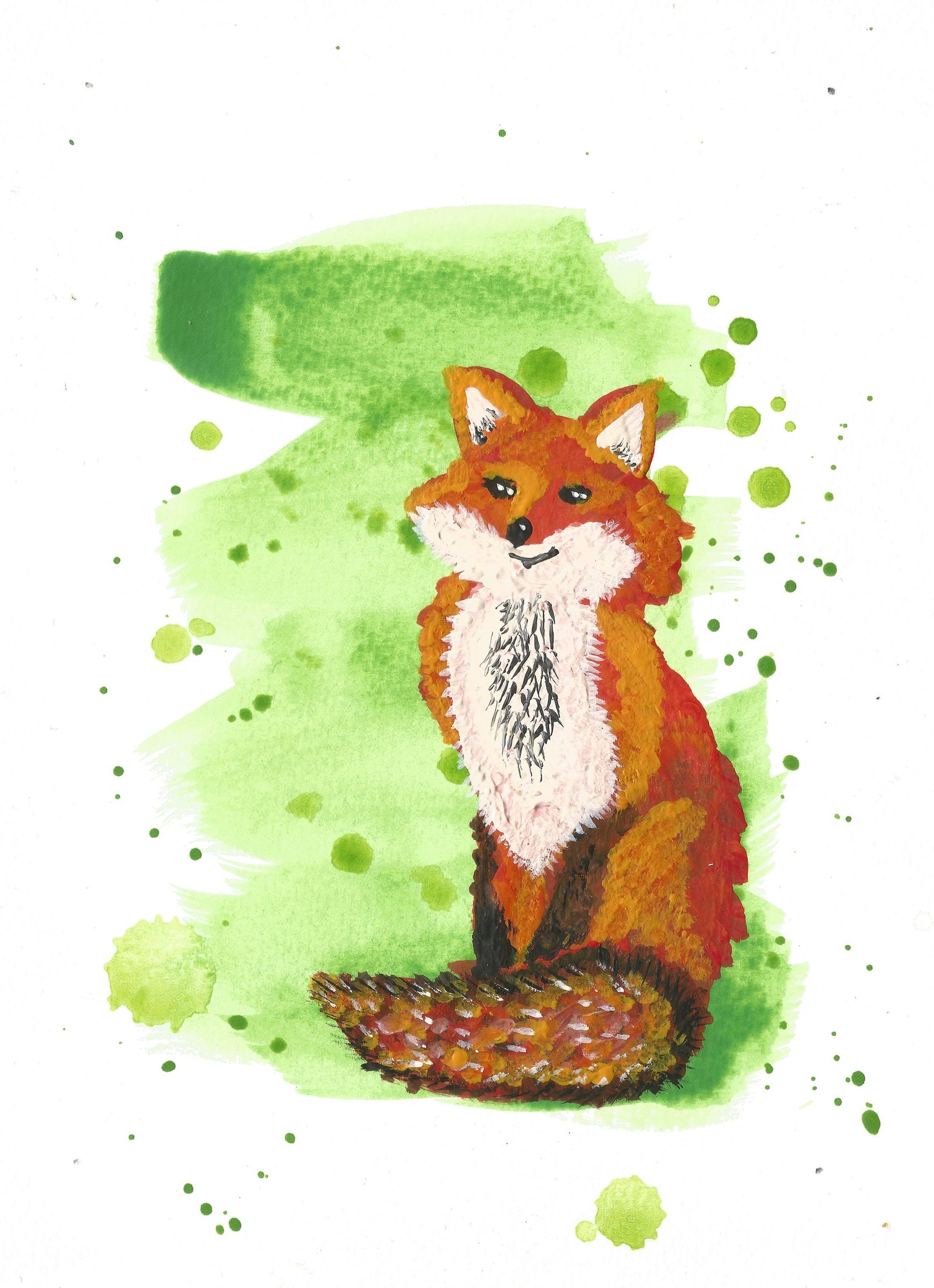 Proud Fox Original Watercolour Painting